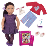 Our Generation 18-InchPosable Sleepover Doll with Storybook & Plush Bunny Willow - Colorland Toys